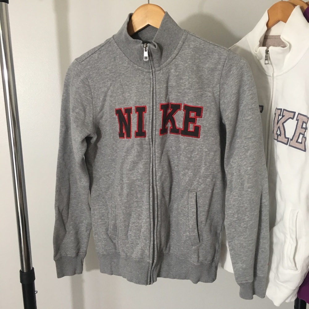 Grey Nike Zip Up Turtleneck Sweatshirt